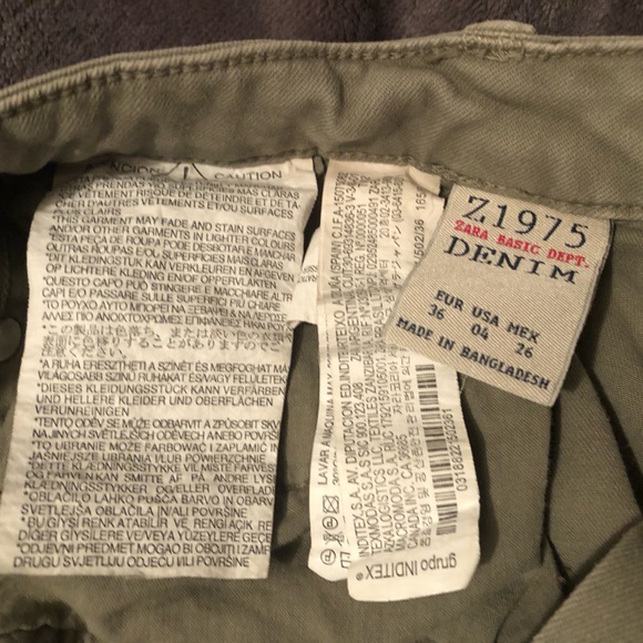 Zara denim - khaki stretch jeans - Picture 4 of 4